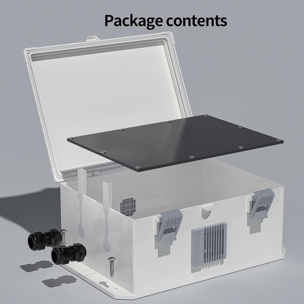 Namunanee ABS Outdoor Electrical Junction Box 13x9.2x5.6 Hinged Waterproof White - Picture 5 of 7